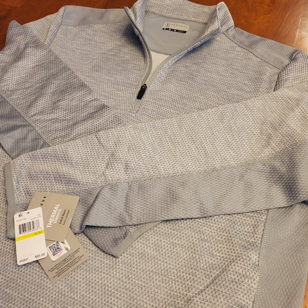 PGA TOUR ~ Sz M ~ Grey ¼ Zip Pullover ~ NWT